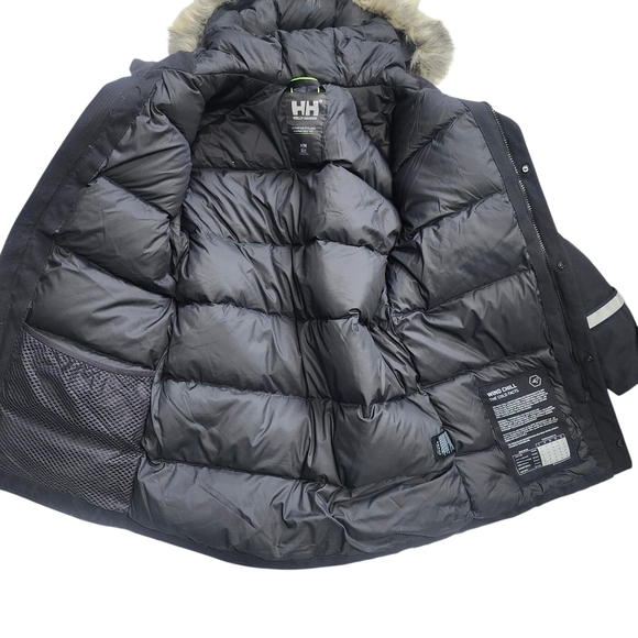Helly Hansen Size M Down Black Warm Parka - Picture 17 of 17
